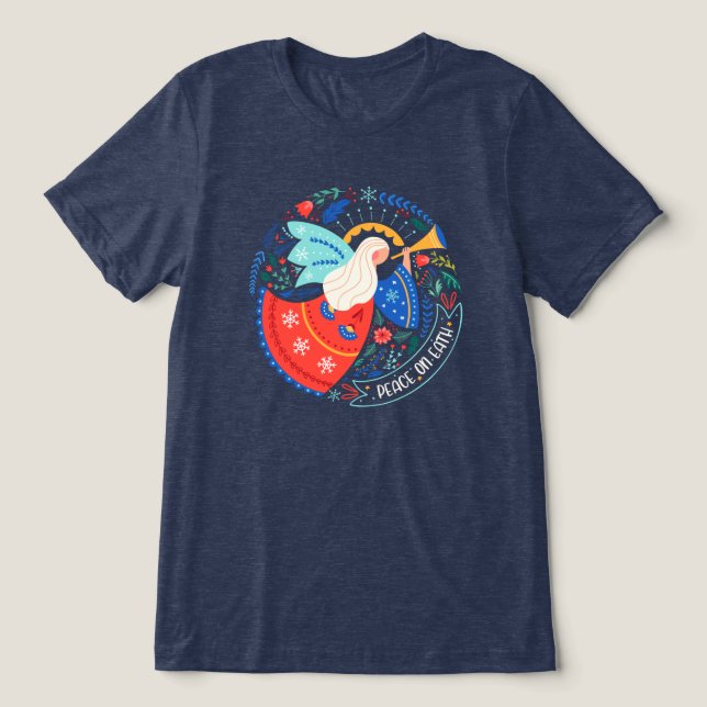T-shirt En Tri-matière La paix sur Terre Angel Design (Design Recto)
