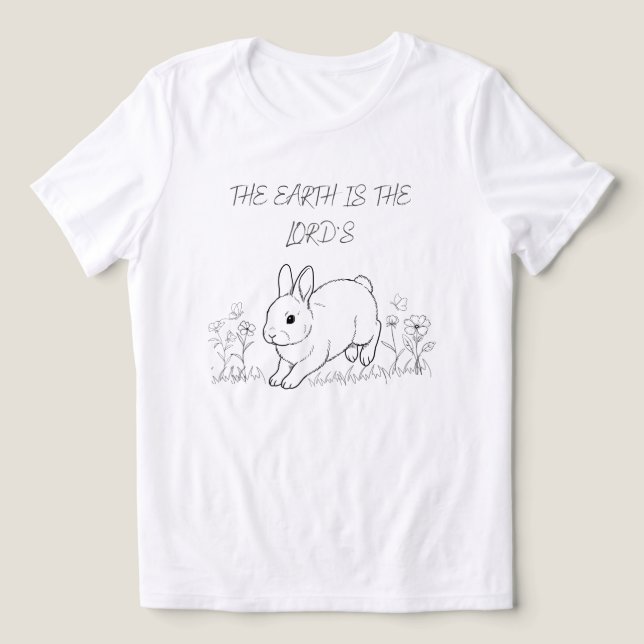 T-shirt En Tri-matière La Terre est au Seigneur chrétien (Design Recto)