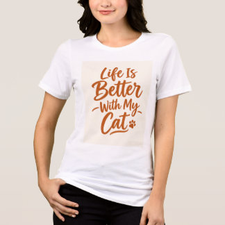 T-shirt En Tri-matière La vie est meilleure avec mon chat – Café pour ama