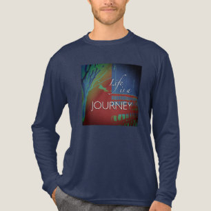 T-shirt En Tri-matière "La vie est un voyage" en Burgundy Blue Green Desi