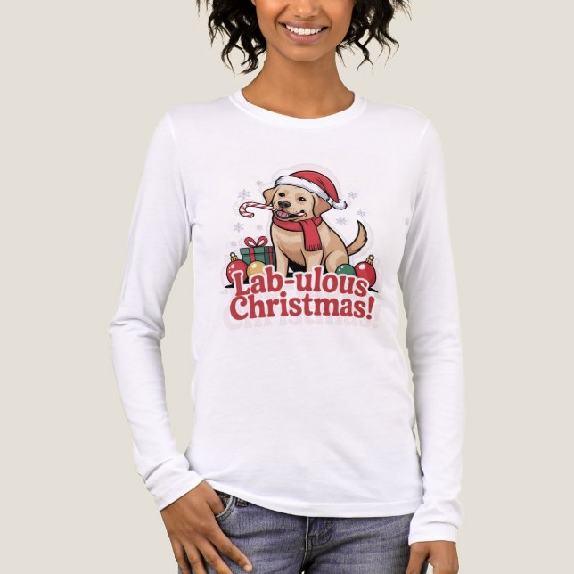 T-shirt En Tri-matière Labrador retriever merry Christmas  (Recto)