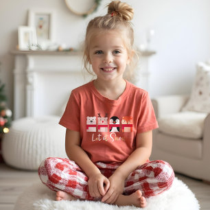 T-shirt En Tri-matière Laisser neiger Renne, Ours polaire, Pingouin et