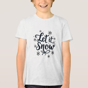 T-shirt En Tri-matière Laisser neiger Saison d'hiver Flamme de neige Noël