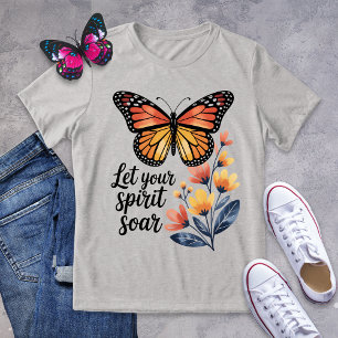 T-shirt En Tri-matière Laisser Votre Esprit Tourner Papillon Tee