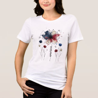 T-shirt En Tri-matière L'Amérique la Belle Fleuriste Féminine pour Femmes