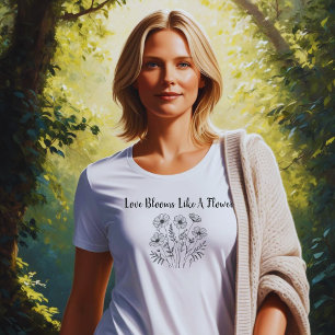 T-shirt En Tri-matière L'amour s'épanouit comme une fleur Conception vint