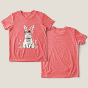 T-shirt En Tri-matière Lapin aux fleurs de pavot rouge