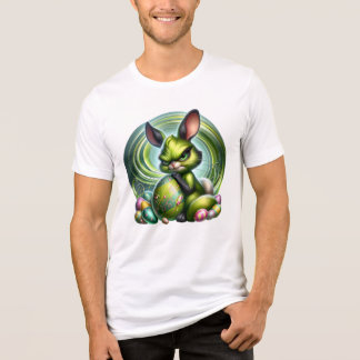 T-shirt En Tri-matière Lapin Frustré Personnalisable Embrassant un Oeuf,