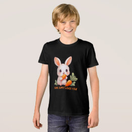T-shirt En Tri-matière Lapin heureux avec carotte