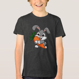 T-shirt En Tri-matière Lapin jouant avec une grande carotte