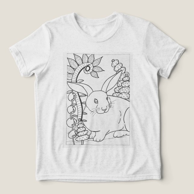 T-shirt En Tri-matière lapin lapin géant à couleur (Design Recto)