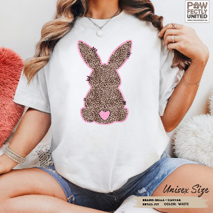T-shirt En Tri-matière Lapin Léopard Personnalisable Couleurs Doodle Rose