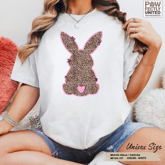 T-shirt En Tri-matière Lapin Léopard Personnalisable Couleurs Doodle Rose