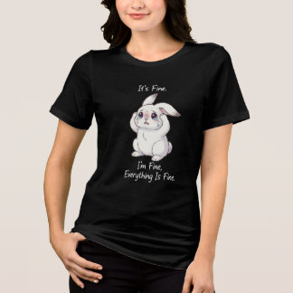 T-shirt En Tri-matière Lapin triste “Ça va” – Mignon lapin drôle qui pleu