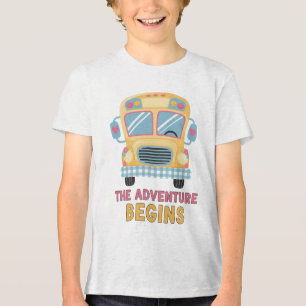T-shirt En Tri-matière L'autobus scolaire L'aventure commence Retour à l'