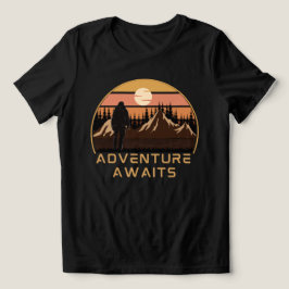 T-shirt En Tri-matière L'aventure commence Camping Randonnée, l'aventure 