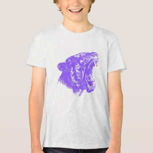 T-shirt En Tri-matière Leaping Feline avec des marques Empreintes de patt