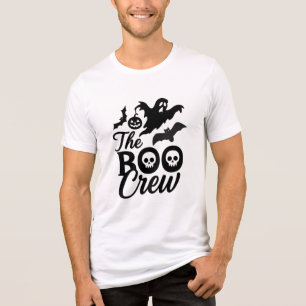 T-shirt En Tri-matière L'équipage Boo Halloween Crâne et Fantôme Squelett