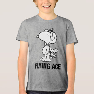 T-shirt En Tri-matière Les cacahuètes  Snoopy the Flying Ace BW