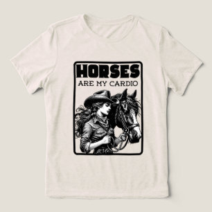 T-shirt En Tri-matière Les chevaux sont mon cardio