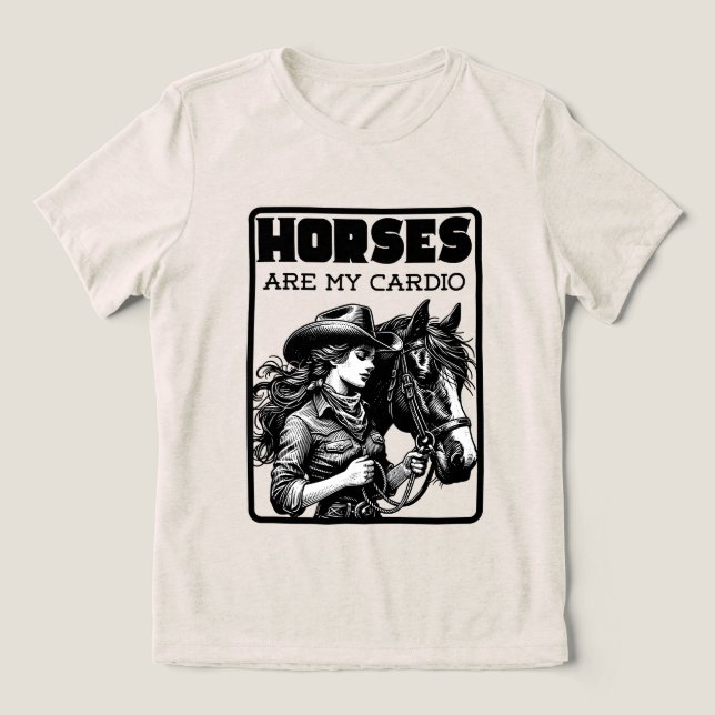 T-shirt En Tri-matière Les chevaux sont mon cardio (Design Recto)