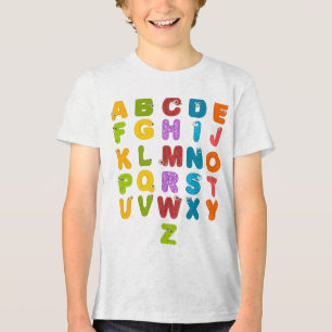 T-shirt En Tri-matière Lettres Mignonnes Alphabet Amusant d'Apprentissage