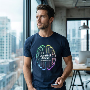 T-shirt En Tri-matière L'IA apprend rapidement - Conception futuriste du 