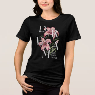 T-shirt En Tri-matière Lily Typographie Florale Aquarelle