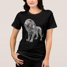 T-shirt En Tri-matière Lion argent celtique majestueux avec nœud complexe