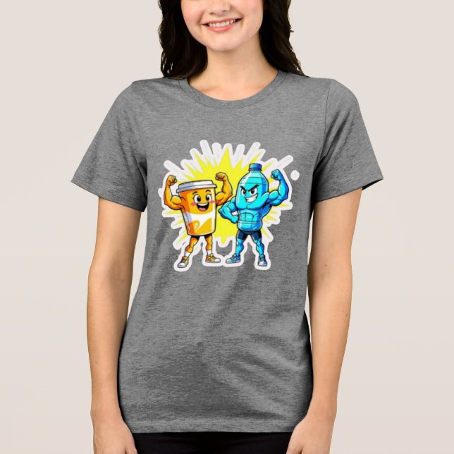 T-shirt En Tri-matière Liquid Strength – Funny Juice & Water Muscle Desig (Recto)
