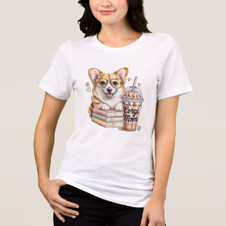 T-shirt En Tri-matière Livres de Corgis et café glacé pour chien