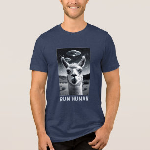 T-shirt En Tri-matière Llama Selfie UFO Amusant Quirky Art