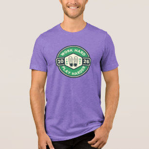 T-shirt En Tri-matière logo d'image Travaillez dur, jouez plus fort 