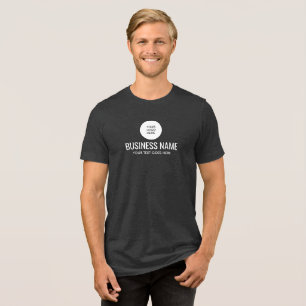 T-shirt En Tri-matière Logo et nom de l'entreprise Modèle Mens Charcoal B