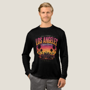 T-shirt En Tri-matière Los Angeles Rétro Ciel de Crépuscule Toile de Fond