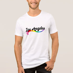 T-shirt En Tri-matière Los Angeles Retro Rainbow Script Fête d'anniversai