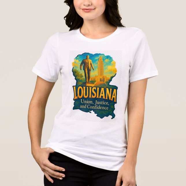 T-shirt En Tri-matière  Louisiana vibrant artistic T-shirt design!  (Recto)
