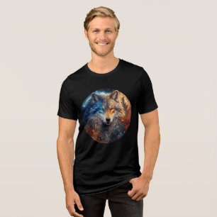 T-shirt En Tri-matière Loup cosmique à deux yeux dans le royaume fantasti