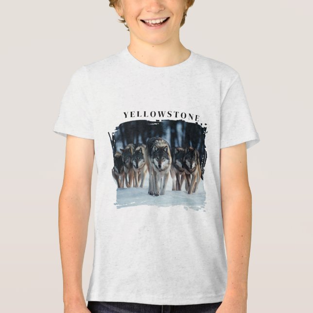 T-shirt En Tri-matière Loups de Yellowstone Enfants (Recto)
