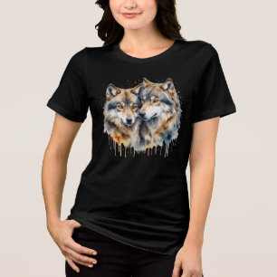 T-shirt En Tri-matière Loups mignonnes Meilleurs Amis Pour Toujours, BFF,