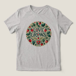 T-shirt En Tri-matière Love Grows Fruits aux fraises Amateurs Valentine