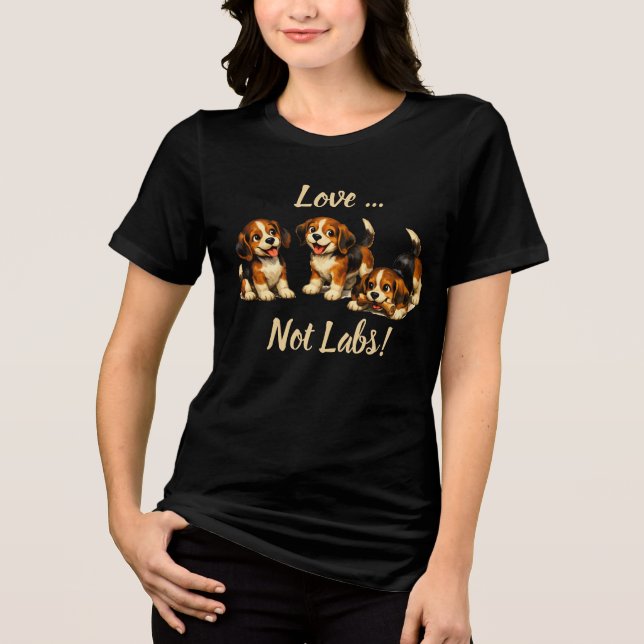 T-shirt En Tri-matière Love Not Labs | Amoureux de Beagle (Recto)