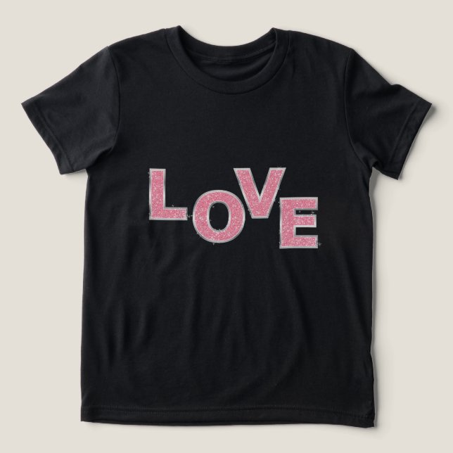 T-shirt En Tri-matière Love Parties scintillant rose (Design Recto)
