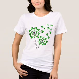 T-shirt En Tri-matière Lucky Shamrock Dandelion Jour de la Saint Patrick 