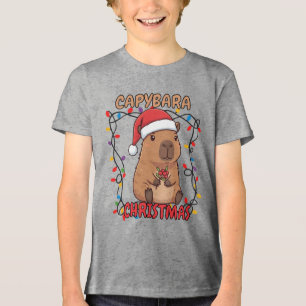 T-shirt En Tri-matière Lumières de Noël de capybara amusantes pour fête