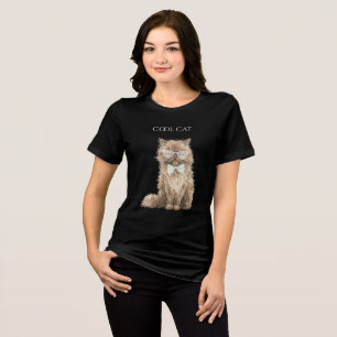 T-shirt En Tri-matière Lunettes Cool Cat Marron Violet Menthe