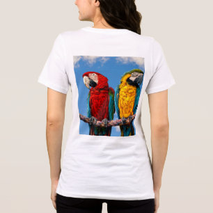 T-shirt En Tri-matière Macaw bleu et jaune et macaw Scarlet