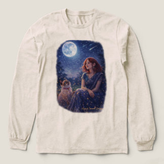 T-shirt En Tri-matière Magical Girl et Chat - Chat de rêve de nuit étoilé