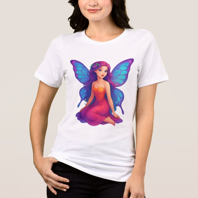 T-shirt En Tri-matière Magical Violet Fairy Enchanted Butterfly Wings (Recto)