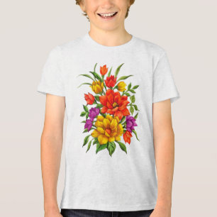 T-shirt En Tri-matière Magnifique Bouquet De Fleurs Aquarelle-34123